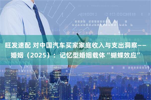 旺发速配 对中国汽车买家家庭收入与支出洞察——婚姻（2025）：记忆型婚姻载体“蝴蝶效应”